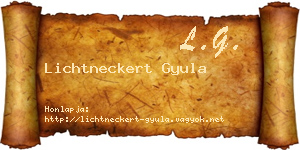 Lichtneckert Gyula névjegykártya